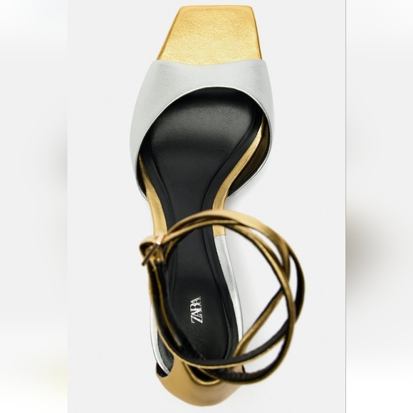 BNWT! Zara lace up heeled leather sandals - Picture 4 of 8